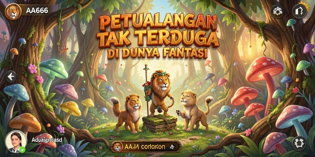 Tampilan utama gameplay AA666 yang menampilkan dunia petualangan yang luas.