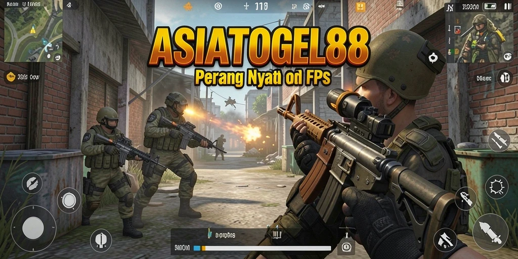 Gambar gameplay ASIATOGEL88 menampilkan aksi tembak-menembak yang intens.