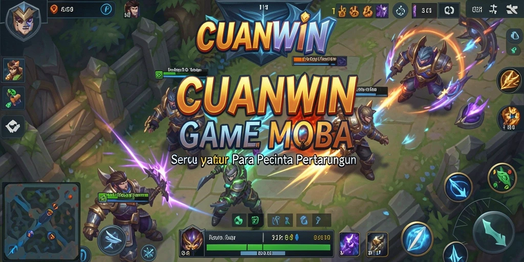 Screenshot utama CUANWIN dengan tampilan gameplay MOBA yang menarik.