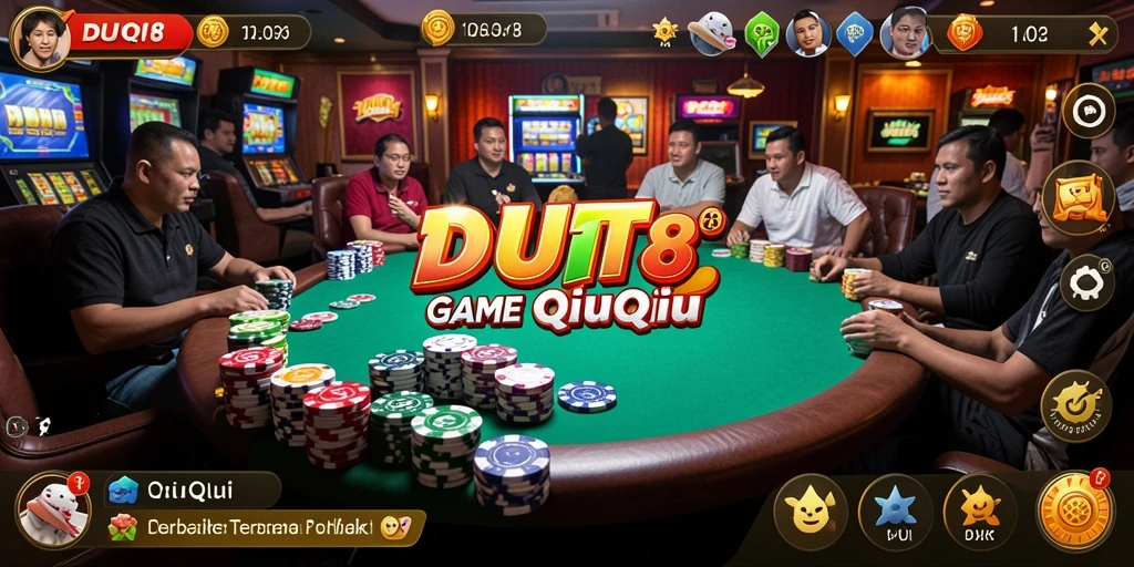 Tampilan menarik dari gameplay QiuQiu di DUIT8.
