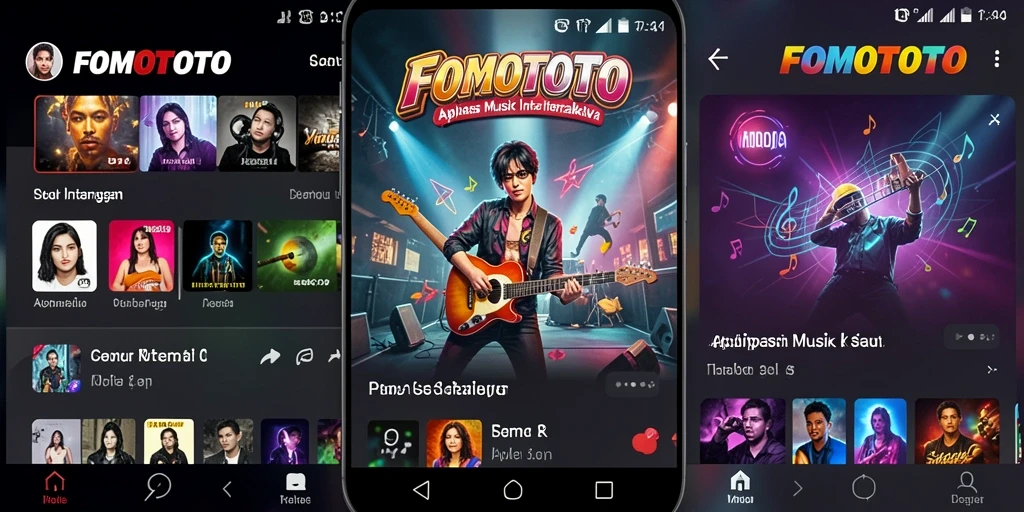 Tampilan gameplay FOMOTOTO dengan interaksi musik yang menarik.