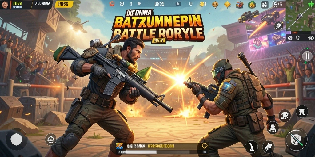 Tampilan menarik dari gameplay Battle Royale di HR89.