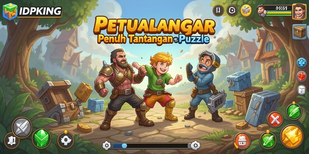 Tampilan gameplay <strong>IDPKING</strong> saat menyelesaikan teka-teki yang menarik.