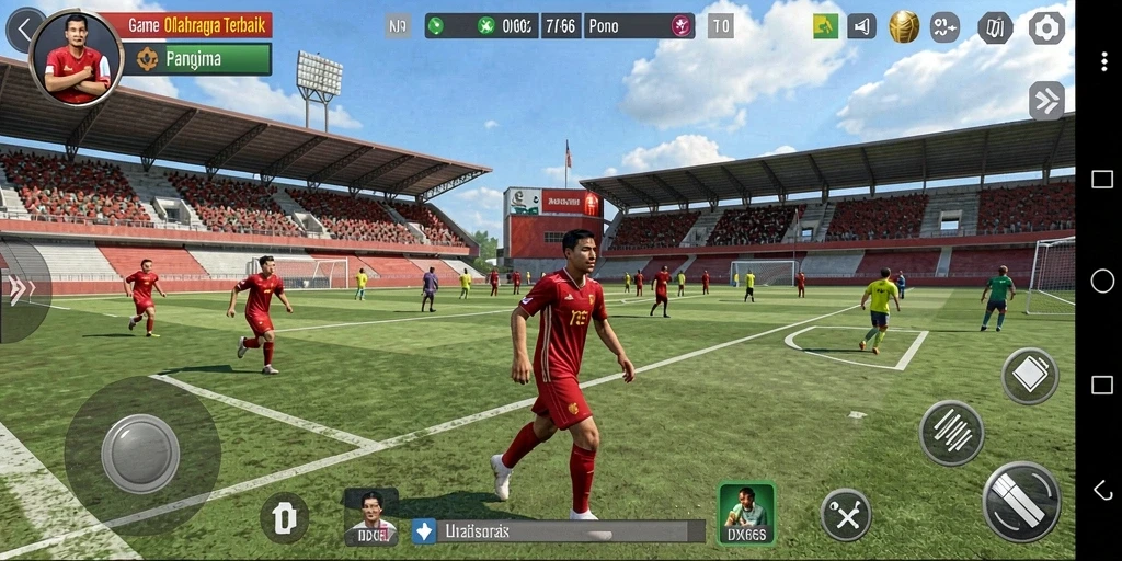Screenshot gameplay <strong>IDX66</strong> menunjukkan aksi seru dalam pertandingan olahraga.