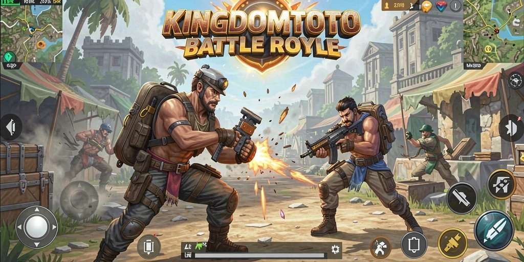 Tangkapan layar gameplay KINGDOMTOTO yang mendebarkan dengan aksi Battle Royale.