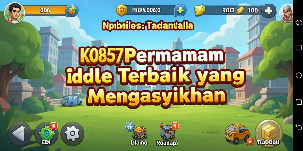 Screenshot gameplay KO857 yang menampilkan dunia idle yang mengasyikkan.