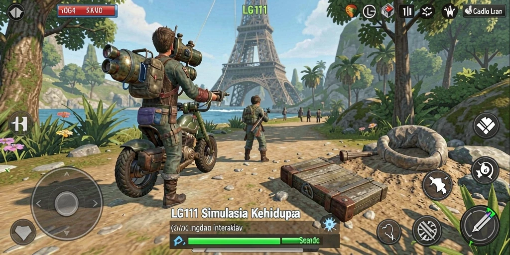 Tangkapan layar utama LG111 menampilkan gameplay simulasi yang interaktif dan menarik.
