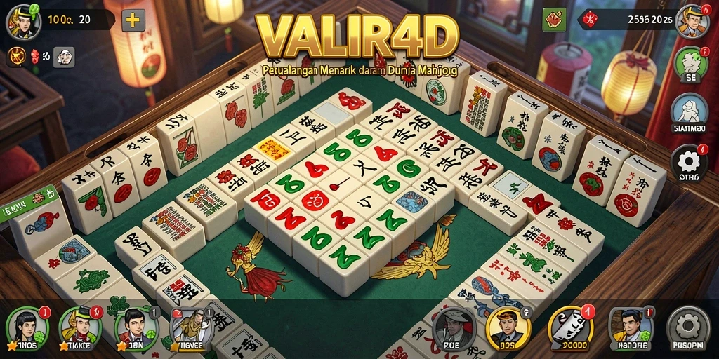 Screenshot menampilkan gameplay seru dalam VALIR4D Mahjong.