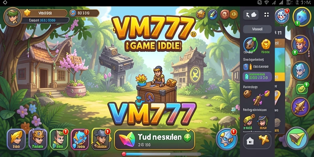 Screenshot gameplay VM777 menampilkan aspek santai dan grafis menarik dari game Idle.