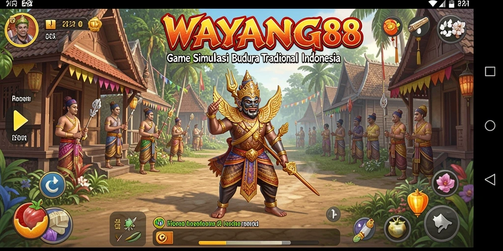 Screenshot menampilkan aksi mendebarkan dalam gameplay WAYANG88.